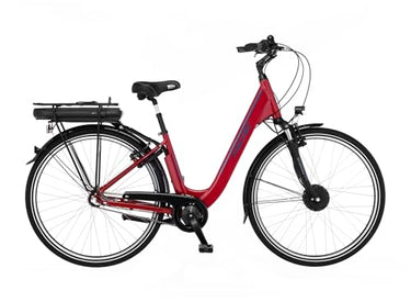 Fischer E-Bike City, CITA 1.0 Elektrofahrrad für Damen und Herren, RH cm, Frontmotor 32 Nm, V Akku, rot glänzend, 28 Zoll im Sale